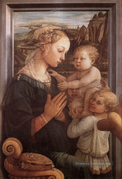  enfant - Madone avec l’enfant et deux anges 1465 Renaissance Filippo Lippi